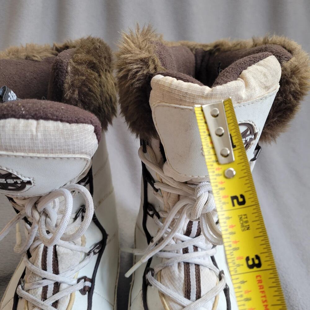 QUEST Glacier Snow Boots Womens Size 10 White Brown Thinsulate Snow Winter - Picture 4 of 12